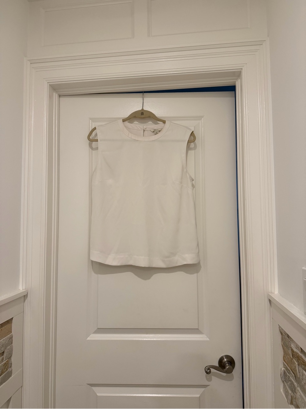 RW&CO. Cream Sleeveless Crewneck Top